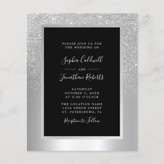 Begroting helemaal in één Silver Foil Wedding Uitn (Voorkant)