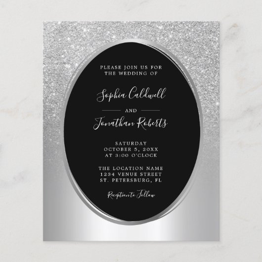 Begroting helemaal in één Silver Foil Wedding Uitn (Voorkant)