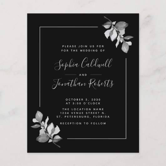 Begroting helemaal in één Silvery Eucalyptus Weddi Flyer (Voorkant)
