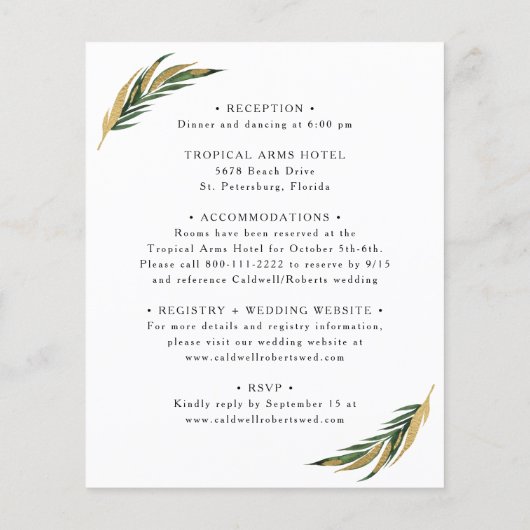 Begroting helemaal in één tropische uitnodiging to (Achterkant)