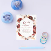 Begroting Herfst Baby shower verbrand Oranje Flora Flyer (Enkel)