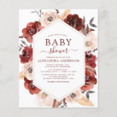 Begroting Herfst Baby shower verbrand Oranje Flora Flyer (Voorkant)
