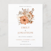 Begroting herfst Florals weduwnaar sparen de datum (Voorkant)