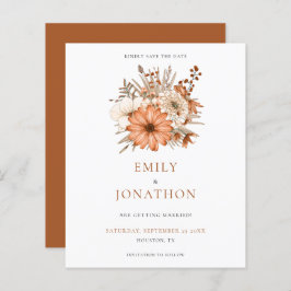 Begroting herfst Florals weduwnaar sparen de datum