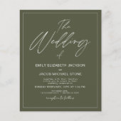 Begroting Het huwelijk van Sage Green Modern Typog Flyer (Voorkant)