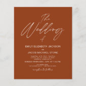 Begroting Het huwelijk van Terracotta Modern Typog Flyer (Voorkant)