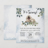 Begroting Het is Twins. Puppy Waterverf Baby showe (Voorkant / Achterkant)