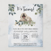 Begroting Het is Twins. Puppy Waterverf Baby showe (Voorkant)