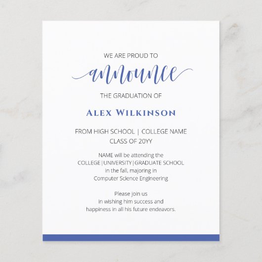 BEGROTING Hij deed het Moderne Afstudeerder (Achterkant)