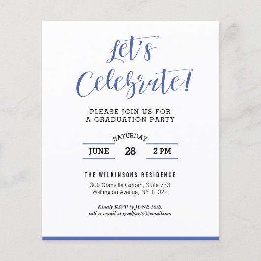 BEGROTING Hij deed het Moderne Afstudeerder-uitnod (Achterkant)