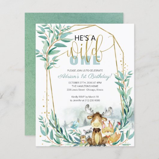 Begroting Hij is een eerste uitnodiging van één da (Voorkant / Achterkant)