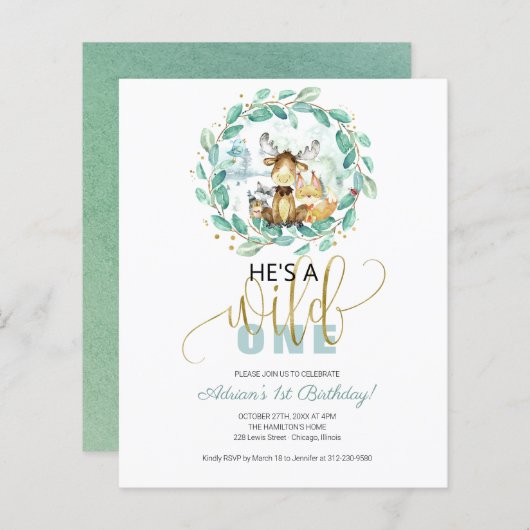 Begroting Hij is een eerste uitnodiging van één da (Voorkant / Achterkant)