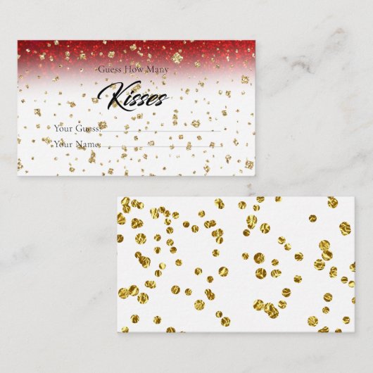 Begroting hoeveel Kisses Bridal Game Enclosure Informatiekaartje (Voorkant / Achterkant)
