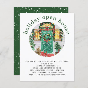 Begroting Holiday Open House Groene uitnodiging