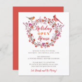 Begroting holly berry met uitnodiging voor feestda (Voorkant / Achterkant)