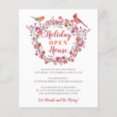 Begroting holly berry met uitnodiging voor feestda (Voorkant)