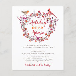 Begroting holly berry met uitnodiging voor feestda flyer