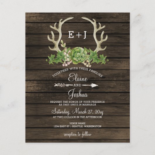 Begroting Hout Succulent Antlers Weddenschap (Voorkant)