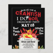 BEGROTING I DO Verloving Crawfish Boil Invitation (Voorkant / Achterkant)