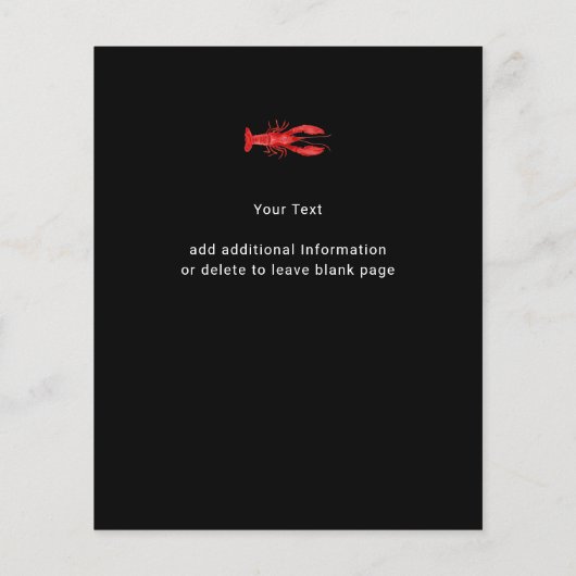 BEGROTING I DO Verloving Crawfish Boil Invitation Flyer (Achterkant)