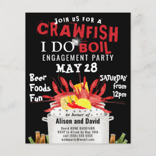 BEGROTING I DO Verloving Crawfish Boil Invitation Flyer