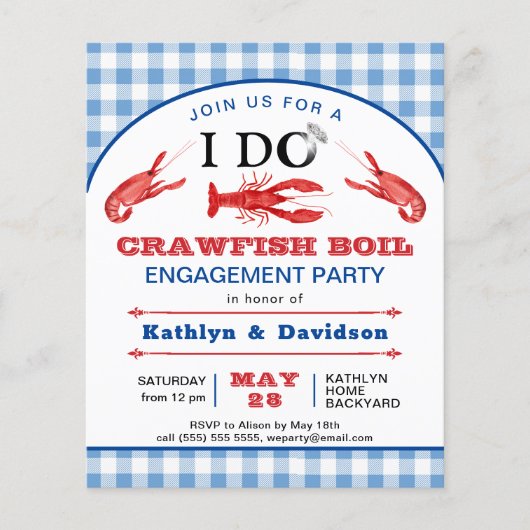 BEGROTING I DO Verloving Crawfish Party Invision Flyer (Voorkant)
