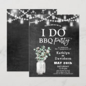 BEGROTING I DO Verloving Eucalyptus BBQ Uitnodigin (Voorkant / Achterkant)