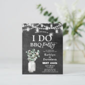 BEGROTING I DO Verloving Eucalyptus BBQ Uitnodigin (Staand voorkant)