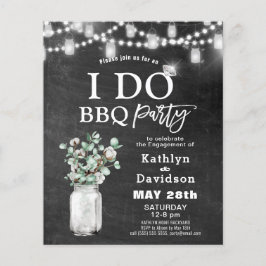 BEGROTING I DO Verloving Eucalyptus BBQ Uitnodigin