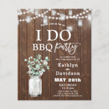BEGROTING I DO Verloving Eucalyptus BBQ Uitnodigin