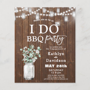 BEGROTING I DO Verloving Eucalyptus BBQ Uitnodigin Flyer