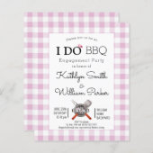 BEGROTING I DO Verloving Pink Pset BQ Uitnodiging (Voorkant / Achterkant)