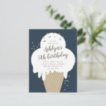 Begroting Ice Cream Kids Birthday Party Uitnodigin Briefkaart<br><div class="desc">Een leuk verjaardagsfeest voor kinderen, met handgetekende ijskegel en regenboogsproinkles. Alle tekst kan worden bewerkt, zodat u het lettertype, de kleur, de plaatsing en de formulering kunt wijzigen om deze uitnodigingssuite aan uw behoeften te onderwerpen. U kunt de achtergrondkleur ook gemakkelijk wijzigen om het thema of het geslacht van uw...</div>