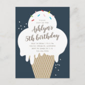 Begroting Ice Cream Kids Birthday Party Uitnodigin Briefkaart (Voorkant)