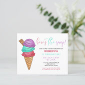 Begroting Ice crème, uitnodiging voor geboorte (Staand voorkant)