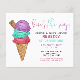 Begroting Ice crème, uitnodiging voor geboorte