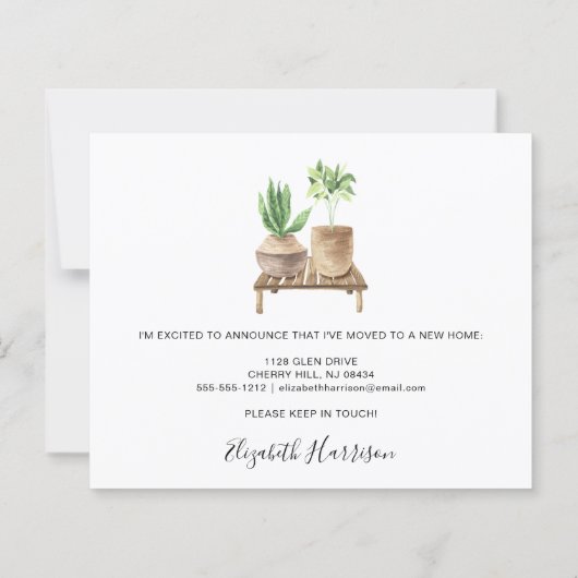 Begroting Ik heb Boho Planten Moving Announcement  (Achterkant)