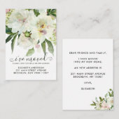 Begroting ik heb Floral Botanical Peony Moving Notitiekaartje (Voorkant / Achterkant)