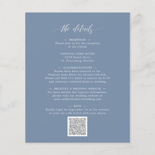 Begroting in één keer uitnodigen voor een blauwe b (Achterkant)