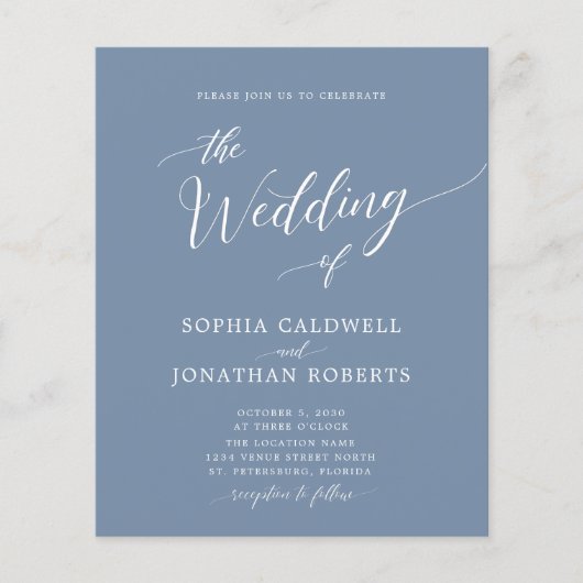 Begroting in één keer uitnodigen voor een blauwe b (Voorkant)