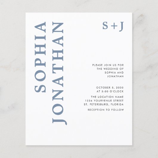 Begroting in één keer uitnodigen voor een blauwe b (Voorkant)