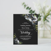 Begroting in één Moody Black Floral Wedding (Staand voorkant)