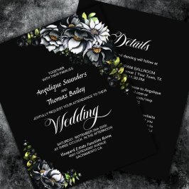 Begroting in één Moody Black Floral Wedding