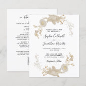 Begroting in één  uitnodiging voor Floral Wedding (Voorkant / Achterkant)