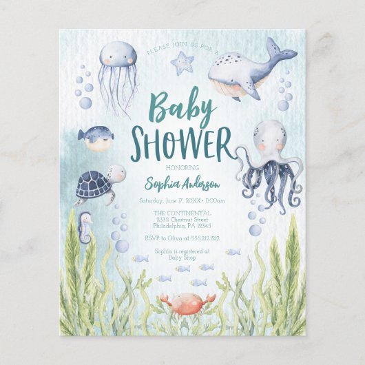 Begroting in het kader van het Baby shower van de  Flyer (Voorkant)