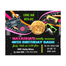 Begroting in totaal 80's uitnodiging voor 's ochte