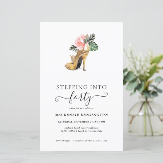 Begroting ingericht op 40 Floral Gold Heels van za (Staand voorkant)