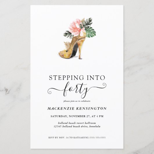 Begroting ingericht op 40 Floral Gold Heels van za (Voorkant)