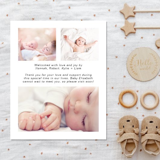 Begroting introduceert 4 geboorteaankondiging foto