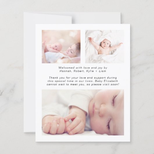 Begroting introduceert 4 geboorteaankondiging foto (Achterkant)